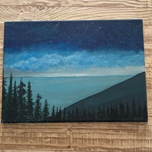 Tranquil Forest Night Canvas Painting